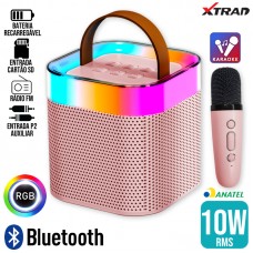 Caixa de Som Bluetooth 10W RGB XDG-59 Xtrad - Rosa